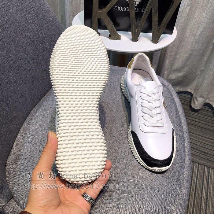 Armani男鞋 高端品質 品牌logo裝飾 荔枝紋牛皮 阿瑪尼低幫休閒男鞋  jpx1260